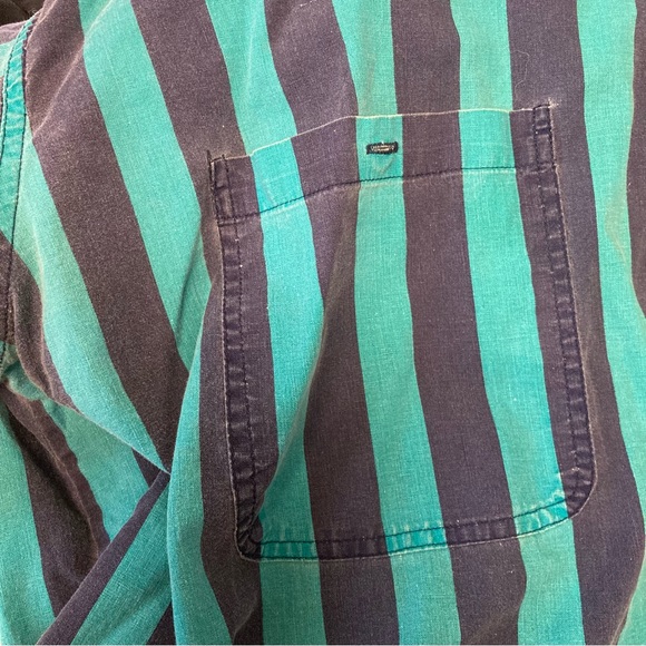 Vintage Striped Button Down Teal and Blue - Picture 3 of 3